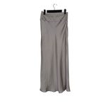 Free People  Normani Satin Silver Metallic Effect Midi Skirt Flowy Lightweight 2 Photo 12