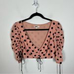 For Love & Lemons X REVOLVE Ruched Top in Beige Dot Photo 1