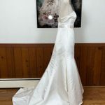 David's Bridal Elegant David’s Bridal Strapless Ivory Satin Wedding Gown! Photo 3