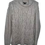 H&M Pullover Sweater Cable Knit High Collar Wool Alpaca Blend Beige Size Medium Photo 0