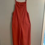 Linen Cotton Blend Rust Sleeveless Comfy Summer Jumpsuit Red Size XS Photo 1