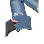 Vervet Mom Jean Fit Jeans Distressed High Rise Crop Women's 28 Stretchy Blue Photo 1