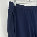Susan Graver  Liquid Knit Straight Leg Pants Navy Blue Pull On Size XL Petite Photo 3
