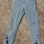 Old Navy  Striped Blue Jeans with Floral Design size 6 Photo 0