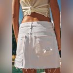 ZARA RIPPED TRF DENIM Jean MINI SKIRT White Size S NEW Photo 8