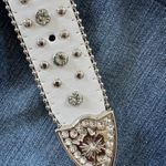 woman’s rhinestone belt with large buckle Y2K western White Photo 2