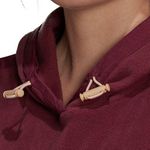 Adidas NWT  Polar Fleece Pullover Hoodie Sweatshirt Big Logo Maroon Womens M Photo 2