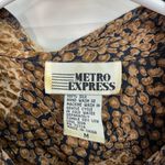 EUC Vintage Metro Express women’s brown tan print button front 100% silk shirt M Size M Photo 2