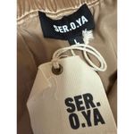 NEW SER.O.YA Tan Beige Silk Satin High Waisted Wide Leg Trousers Pants Size L Size L Photo 4