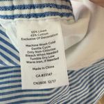 Talbots  Women's Plus 1X Blue Pinstripe Shorts Embroidered Trim Linen Blend Photo 4