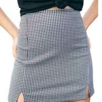 Brandy Melville Black White High Rise Gingham Houndstooth Mini Skirt S M L Photo 0