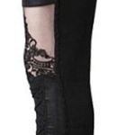 Faux Leather And Lace Tights Black Photo 1