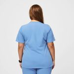 FIGS Womens  Casma Three Pocket Scrub Top Size XL Ceil Blue Photo 3