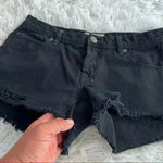 Free People  Womens Shorts Black True Distressed Denim Size 25 Photo 5