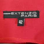 EXTENZO PARIS Women's Large Red Solid Moto, Trench, Quilted, Faux Leather Coat Photo 4