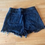 None Black High Waisted Denim Shorts Photo 2