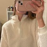 Aerie white/cream fleece quarter zip sweatshirt Photo 5