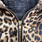 Vintage Fuda International Bomber Jacket Silk Leopard Cheetah Size M Full Zip Brown Size M Photo 8