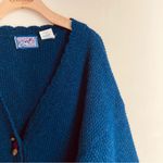 April Cornell Vintage Wool Cardigan Knit Sweater Blue Button Front sz L Size L Photo 2