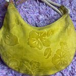 The Sak CLAUDIA FIRENZE FLORAL SUEDE SHOULDER Y2K EMBOSSED mustard yellow Hobo Bag Photo 2