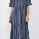 La Ligne Boheme Lace Up Pinstripe Midi Dress Size XS Photo 0