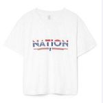PE Nation Point Flag White Cropped Activewear Cotton T Photo 1
