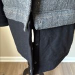 prAna Caprise Insulated Wool Blend Convertible Gray and Black Trench Coat Photo 4