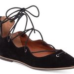 Lucky Brand Billoh Lace Up Zip Gladiator Point Black Suede Pointed Flat 8.5 Photo 8