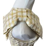 Rebecca Vallance NWT Almeria One Shoulder Mini Dress Size 14 Metallic Gingham Gold Photo 5