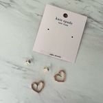 Kate Spade NEW YORK Pave Heart Stud Earrings, Rose Gold/Diamond Crystal, NWT Photo 4