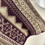 MUK LUKS Knit Infinity Scarf Snowflake Patterned Purple Taupe Winter Warmer Photo 4