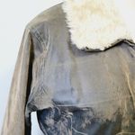 Big Chill distressed poly belted fur collar coat size medium Photo 1