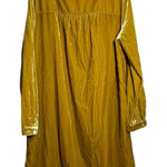 Anthropologie Velvet Tunic Dress Mustard Yellow Long Sleeve Pockets XL Photo 0