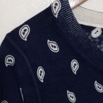 J.Crew  M Merino Wool Preppy Picadilly Navy Pullover Sweater Top Photo 7