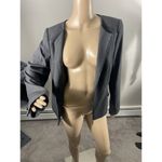 Calvin Klein  Womens Petite Zip Up Grommet Blazer Jacket‎ Black 14P Photo 2