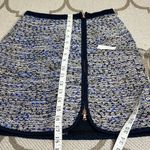 J.Crew  Womens Front Zip Navy Blue Metallic Tweed Front Zip Mini Skirt Photo 6