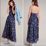 Gal Meets Glam Siena Floral Maxi Dress- Navy Floral Halter Neck Dress- Size 2 Photo 2