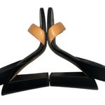 Vince  Alexa Colorblock Leather High Heels Black Tan Ankle Strap, Sz 6 Photo 7