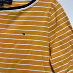 Tommy Hilfiger  gold and white striped tee with navy blue trim size S/P. Photo 1