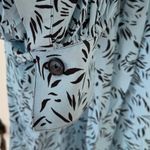 Proenza Schouler Crepe De Chine Blue & Black Patterned Collared Blouse Size 4 Photo 9