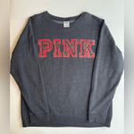 PINK - Victoria's Secret  Lounge Dark Gray & Plaid Crewneck Sweatshirt Size M Photo 12
