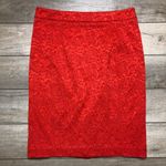 Anthropologie Vanessa Virginia  Orange Floral Textured Pencil Skirt Size 6 Photo 2