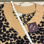 Ava & Viv  animal Print Fuzzy V-neck Pull Over Sweater Photo 6