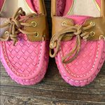 Sperry Top-Sider Pink Basketweave Leather Boat Shoes Loafers Size 8 Coastal Photo 3