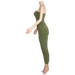 Norma Kamali  Strapless Diana Ruched Stretch Jersey Midi Dress, Military, XS Photo 8
