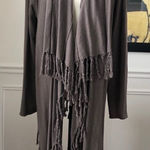 Garnet Hill  Fringe Long Cardigan Open Front M Photo 0
