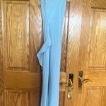 Windsor - Aqua Blue Spaghetti Strap Prom Dress Photo 5