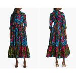 SIKA Ada Fit & Flare Shirtdress Dark Neon Floral Belted Size 6 Black Photo 1
