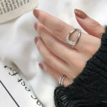 Boutique NEW Polished 18k White Gold Geometric‎ Ring Photo 2