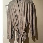 SKIMS by Kim Kardashian Velour Fleece Wrap Short Robe SMOKE A47 Photo 9